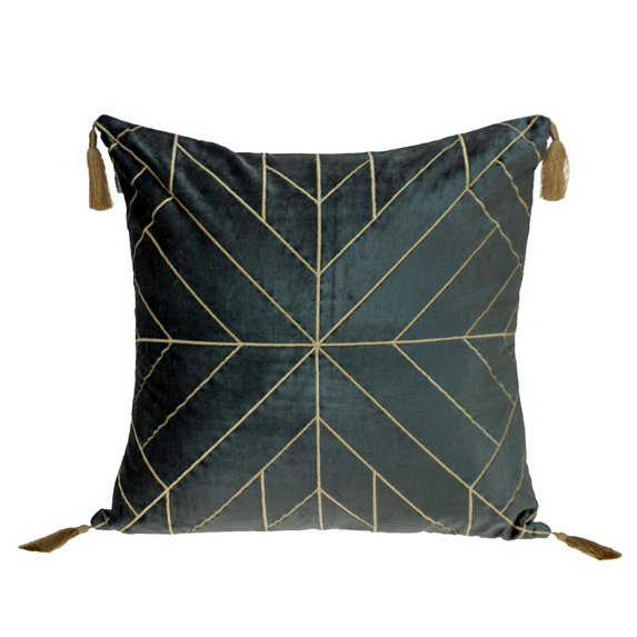 Parkland Collection Zella Transitional Charcoal Throw Pillow