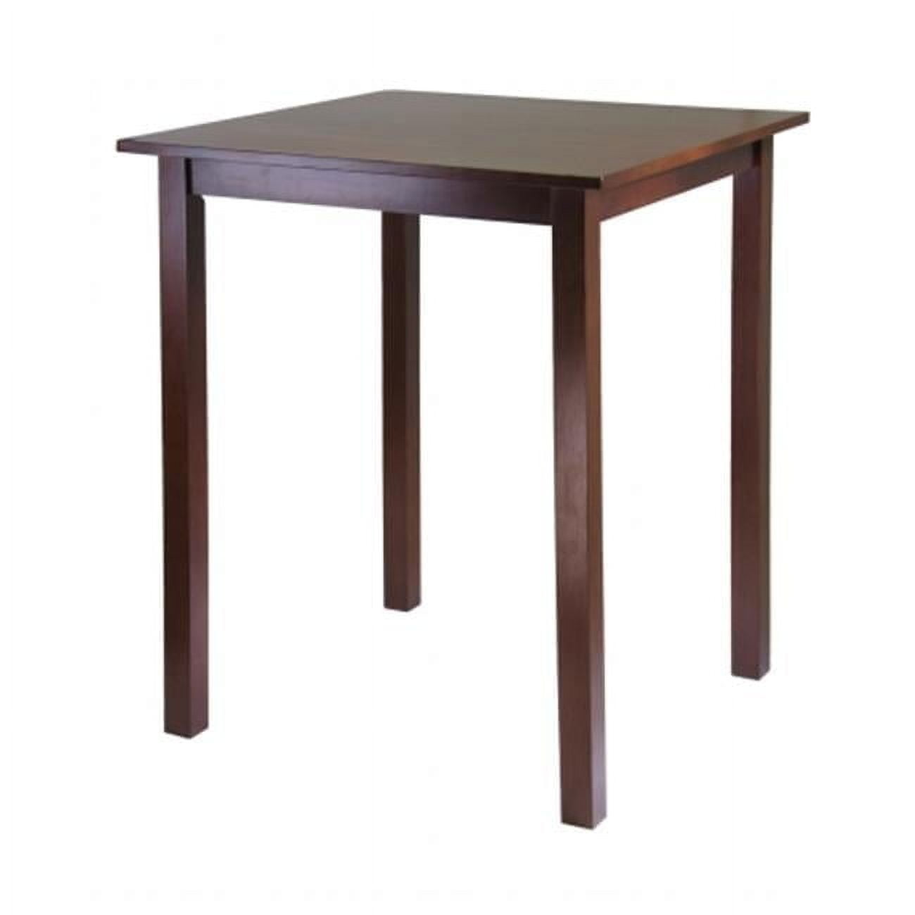 Parkland 34" Walnut Wood Square Bar Height Table