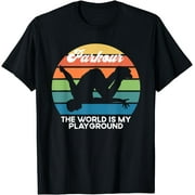 Parkour Free Running World is My Playground Silhouette Gift T-Shirt Graphic & Letter Print T-Shirt