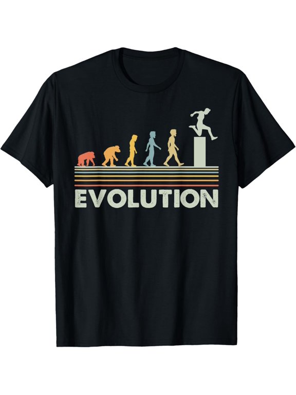 Parkour T Shirt - Funny Evolution Parkour T-Shirt men and women can wear,black,white,creative gift