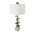 thumbnail image 1 of Parks 30 Inch Table Lamp With Agate Slices and Linen Drum Shade, White- Saltoro Sherpi, 1 of 5