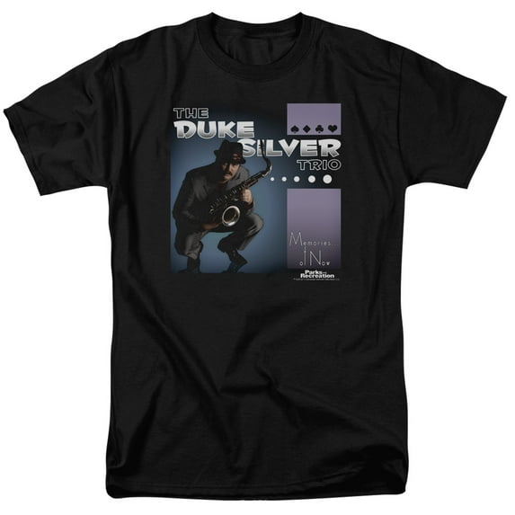 Parks And Rec Album Cover Adult 18/1 T-Shirt Black