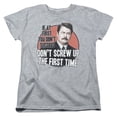 thumbnail image 1 of Trevco Sportswear NBC933-WT-1 Parks & Rec Dont Screw Up Womens Short Sleeve T-Shirt, Athletic Heather - Small, 1 of 2