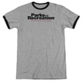 thumbnail image 1 of Parks And Rec Logo Adult Ringer T-Shirt Heather Black, 1 of 1