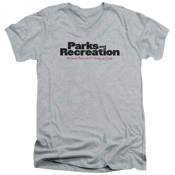 Parks And Rec Logo Adult V-Neck T-Shirt Athletic Heather