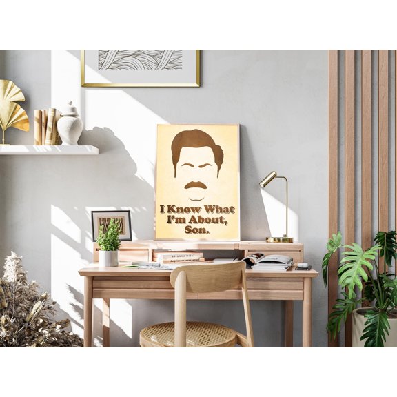 Parks And Rec Ron Swanson Funny Minimalist Typography Quote Retro Poster , Poster Print Only