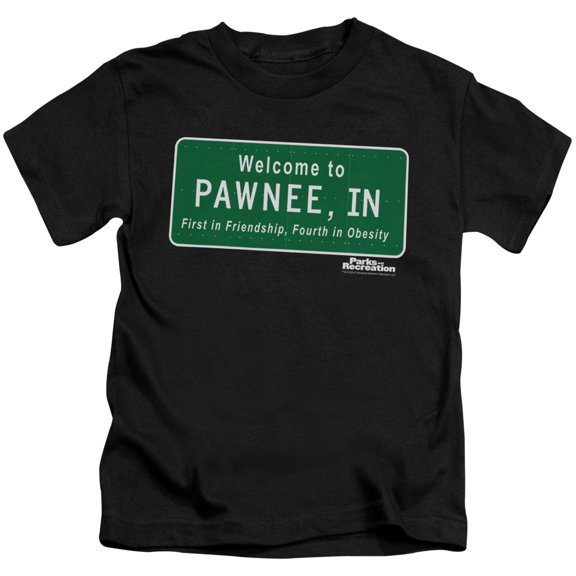Parks And Recreation Boys' Pawnee Sign Childrens T-shirt Black