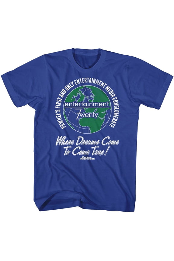 Parks And Recreation Dreams Come 2 Come True Royal Adult T-Shirt