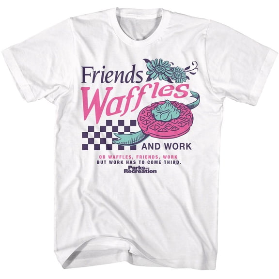 Parks And Recreation Friends Waffles Work White Adult T-Shirt 3Xl