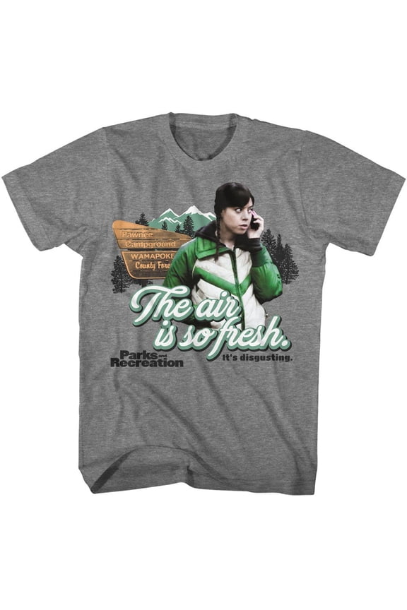 Parks And Recreation The Air Is So Fresh Graphite Heather Adult T-Shirt S