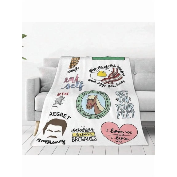 Parks And Recreation Tv Show Art Blanket Flannel Super Soft Sofa Throw Blankets For Couch Bedding Travel Throws Bedspread Quilt