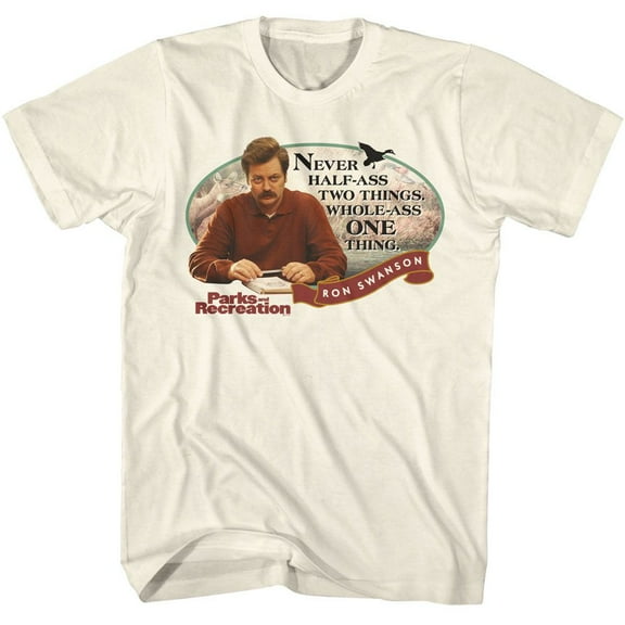 Parks And Recreation Whole A One Thing Natural Adult T-Shirt S