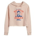 thumbnail image 1 of Parks and Recreation - Bad Word Taxes   - Juniors Cropped Pullover Hoodie, 1 of 5
