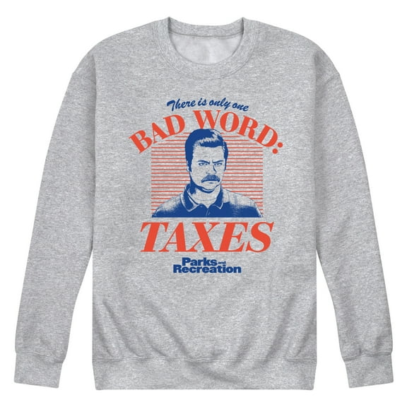 Parks and Recreation - Bad Word Taxes  - Men's Crew Neck Fleece Pullover