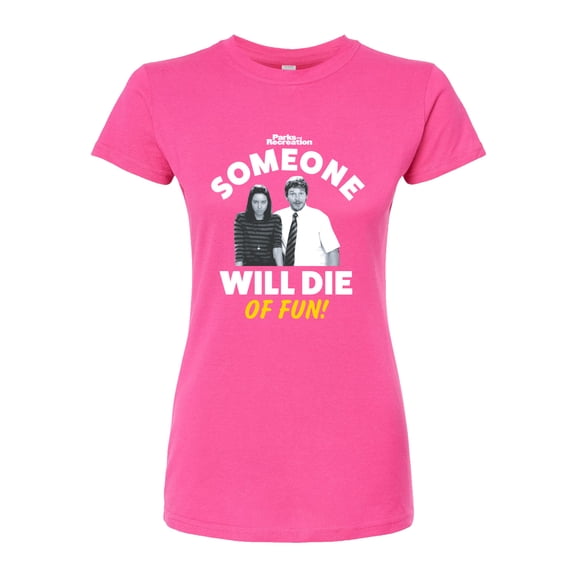 Parks and Recreation - Die Of Fun  - Juniors Fitted Graphic T-Shirt