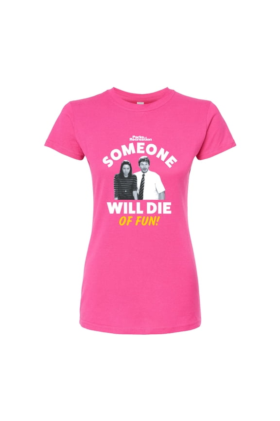 Parks and Recreation - Die Of Fun - Juniors Fitted Graphic T-Shirt