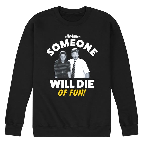 Parks and Recreation - Die Of Fun - Men's Crew Neck Fleece Pullover