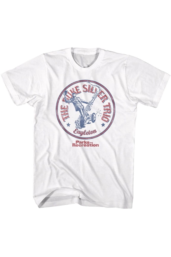 Parks and Recreation Duke Silver Trio White Adult T-Shirt