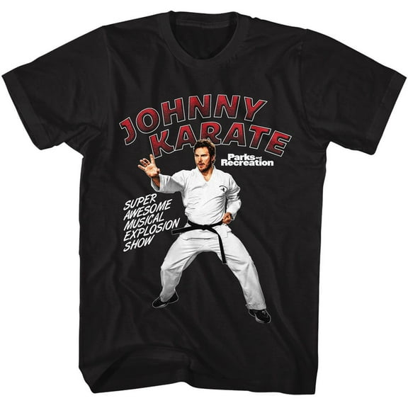 Parks and Recreation Johnny Karate Black Adult T-Shirt