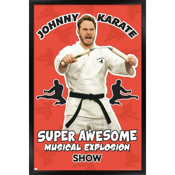 Parks and Recreation - Johnny Karate Wall Poster, 14.725" x 22.375" Framed