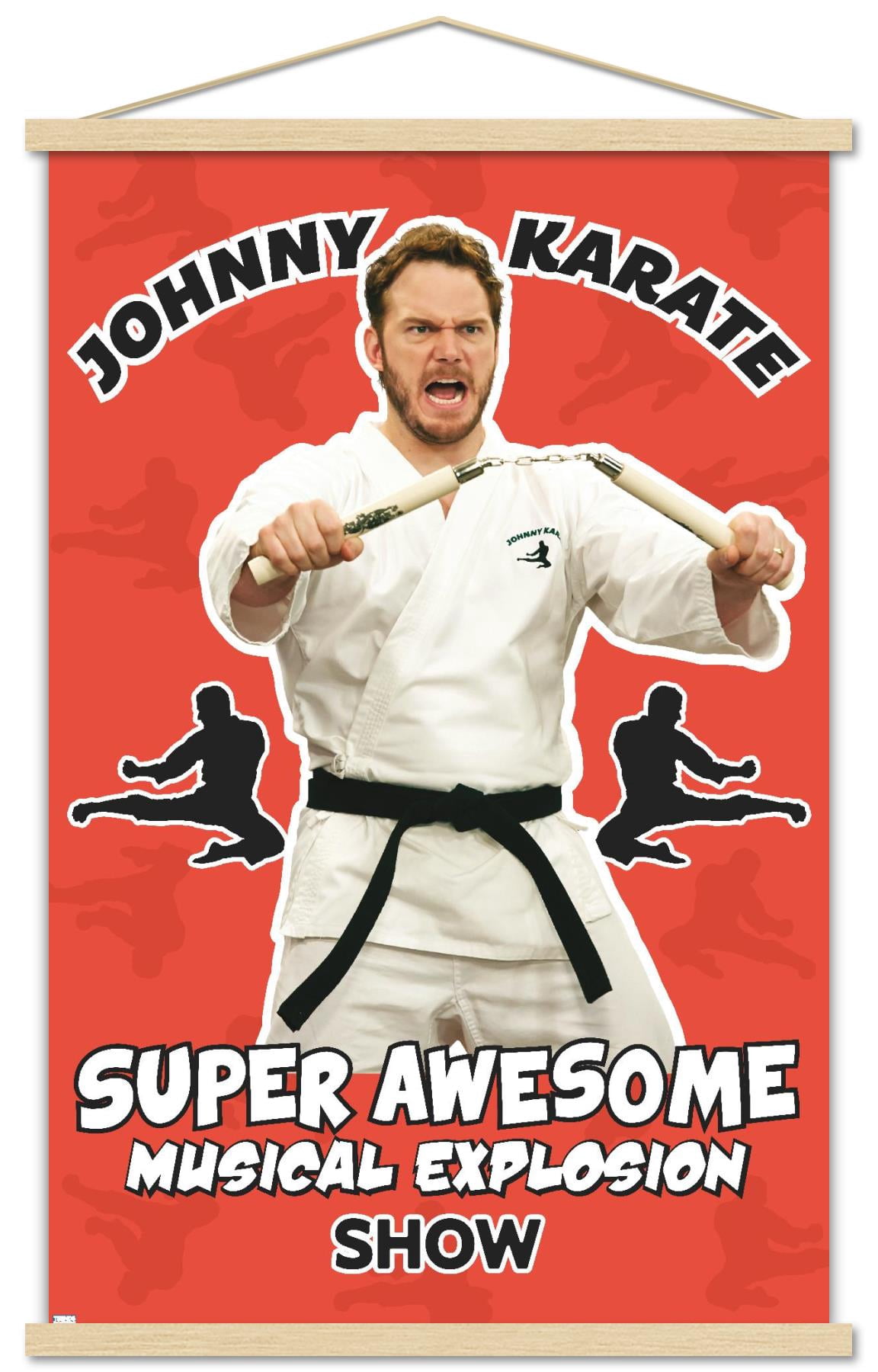 Parks and Recreation - Johnny Karate Wall Poster with Magnetic Frame, 22.375" x 34"