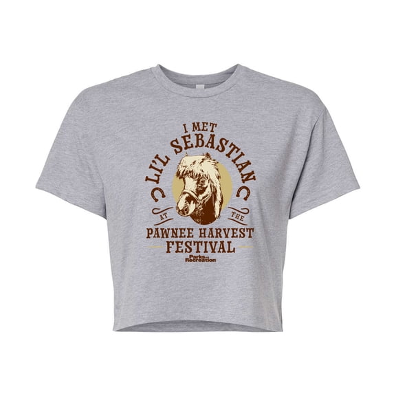 Parks and Recreation - Lil Sebastian  - Juniors Cropped Cotton Blend T-Shirt