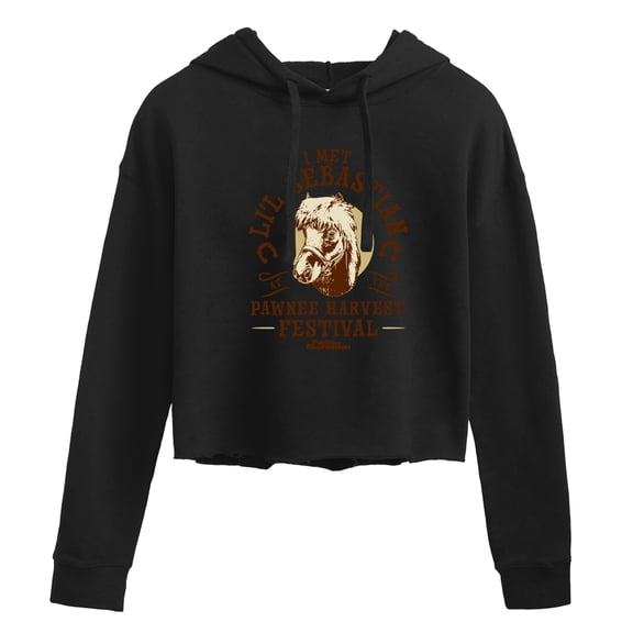 Parks and Recreation - Lil Sebastian  - Juniors Cropped Pullover Hoodie