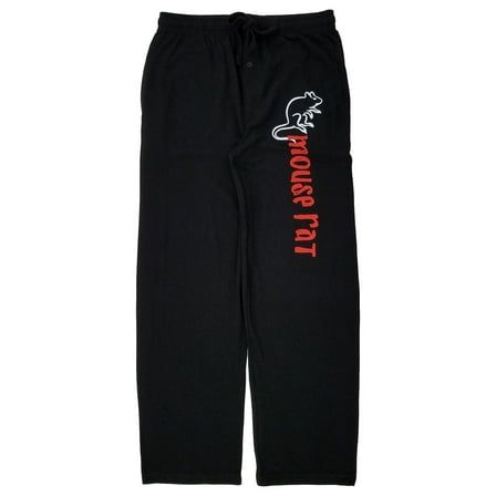 Parks and Recreation Mens Black Mouse Rat Sleep Pants Pajama Bottoms Small