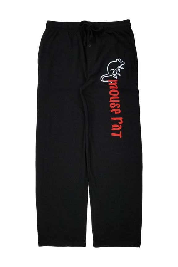 Parks and Recreation Mens Black Mouse Rat Sleep Pants Pajama Bottoms Small