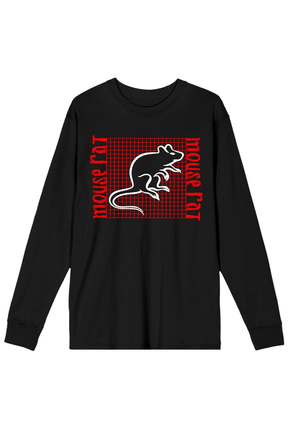 Parks and Recreation Mouse Rat Men's Black Long Sleeve Tee-XS