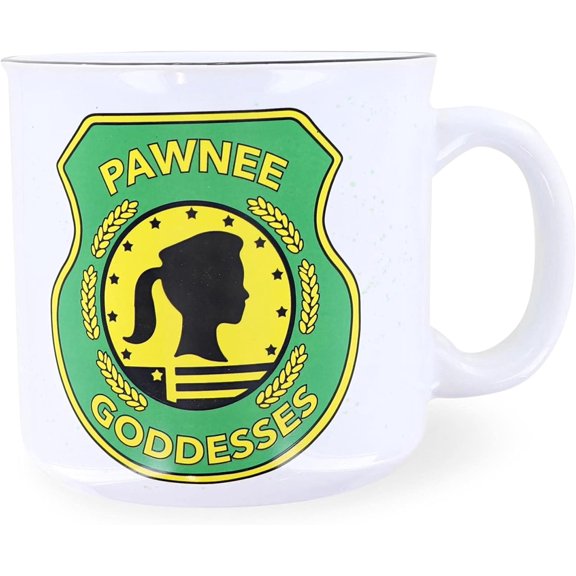 Parks and Recreation Pawnee Goddesses Glorious Female Warrior Ceramic Camper Mug, 20 Ounces