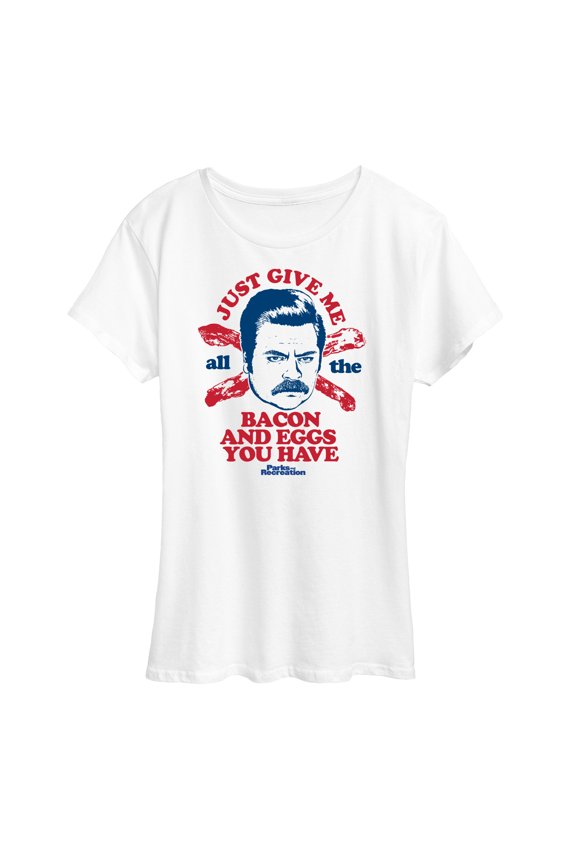 Parks and Recreation - Ron Bacon Eggs - Women's Short Sleeve Graphic T-Shirt