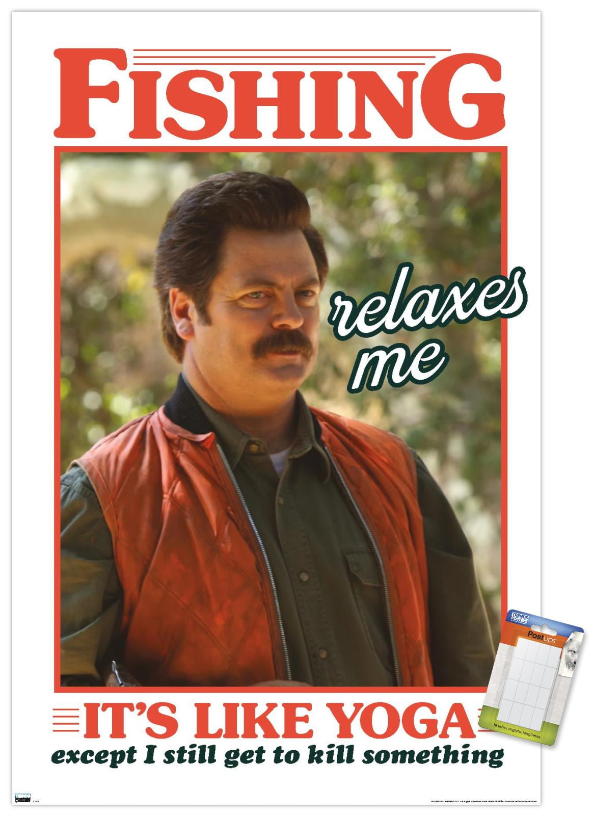 Parks and Recreation - Ron Swanson Fishing Wall Poster, 14.725" x 22.375"