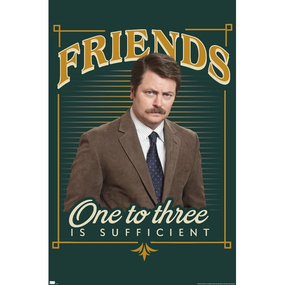 Parks and Recreation - Ron Swanson Friends Wall Poster, 14.725" x 22.375"