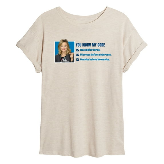 Parks and Recreation - You Know My Code - Juniors Ideal Flowy Muscle T-Shirt
