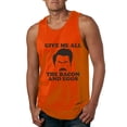 thumbnail image 1 of Parks and Recreations Give Me All The Bacon and Eggs Pop Male Graphic Tank Top, Orange, Small, 1 of 3