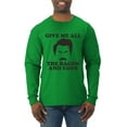 thumbnail image 1 of Parks and Recreations Give Me All The Bacon and Eggs Pop Male Long Sleeve Shirt, Kelly, Large, 1 of 3