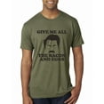 thumbnail image 1 of Parks and Recreations Give Me All The Bacon and Eggs Pop Male Premium Tri Blend T-Shirt, Military Green, Medium, 1 of 3