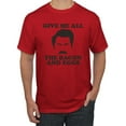 thumbnail image 1 of Parks and Recreations Give Me All The Bacon and Eggs Pop Men's Graphic T-Shirt, Red, 2XL, 1 of 3