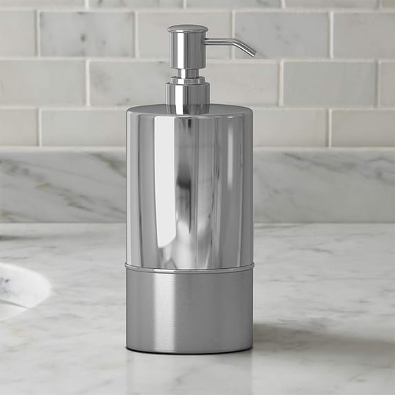 Stainless Steel Refillable Liquid Soap Dispenser Pump Bottle for Bathroom Vanity Countertop