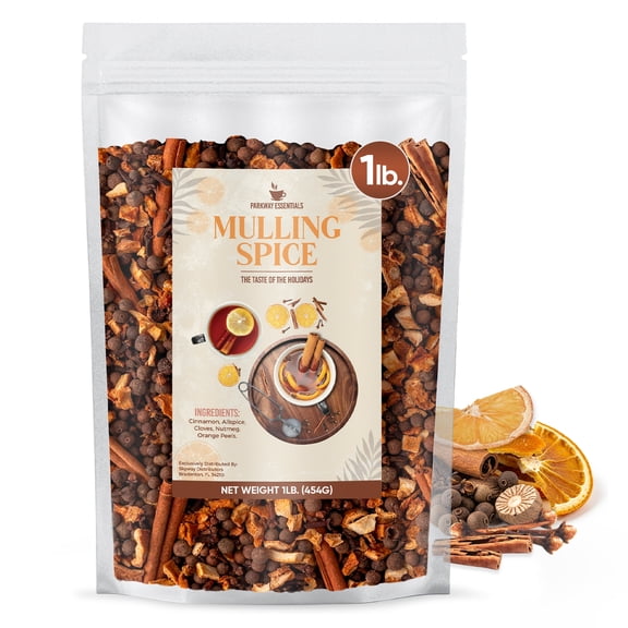 Parkway Essentials Traditional Mulling Spice 1 Pound Bag of Premium Blend of Cinnamon, Allspices, Cloves, Nutmeg & Orange Peels - Perfect for Apple Cider, Mulled Wine