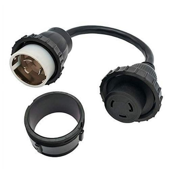 Parkworld 60301 Shore Power Adapter Cord Marine 50A 125V SS1-50P Male to RV Twist Lock L5-30R 30A 125V Female