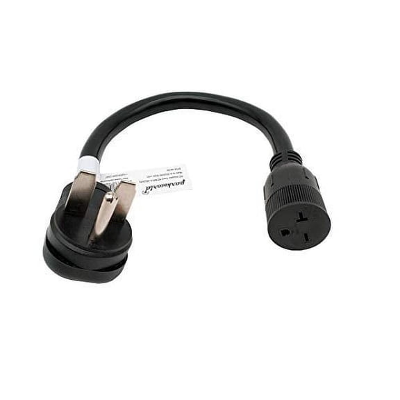 Parkworld 60455 AC Adapter Cord NEMA 6-30P to 6-20R (6-15R T-Blade) 20A, 250V, 18 inch