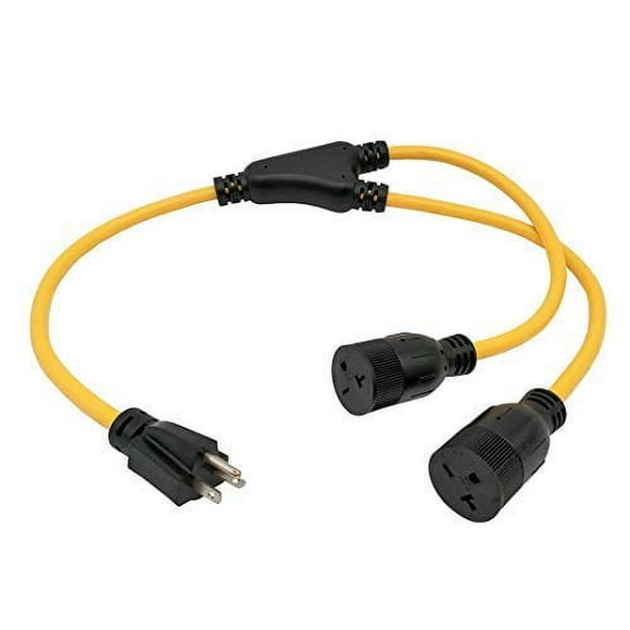 Parkworld 60509 NEMA 6-20 Splitter, 6-20P to (2) 6-20R (T-Blade Female Also for 6-15R Adapter) 250V, 20A, 5000W, 3 Feet