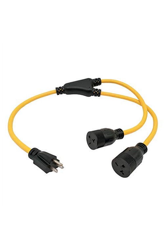60509 NEMA 6-20 Splitter, 6-20P to (2) 6-20R (T-Blade Female Also for 6-15R Adapter) 250V, 20A, 5000W, 3 Feet