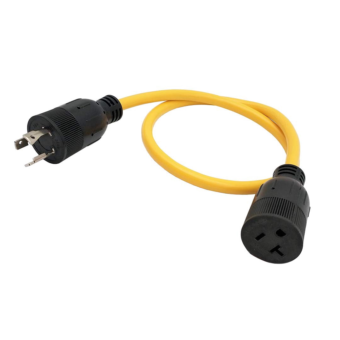 Parkworld 60585 Adapter Cord Twist Lock L6-20P 20AMP Plug to NEMA 5-20R T-Blade (Also for 5-15R) Receptacle, 3FT (ONLY Output 250Volt)