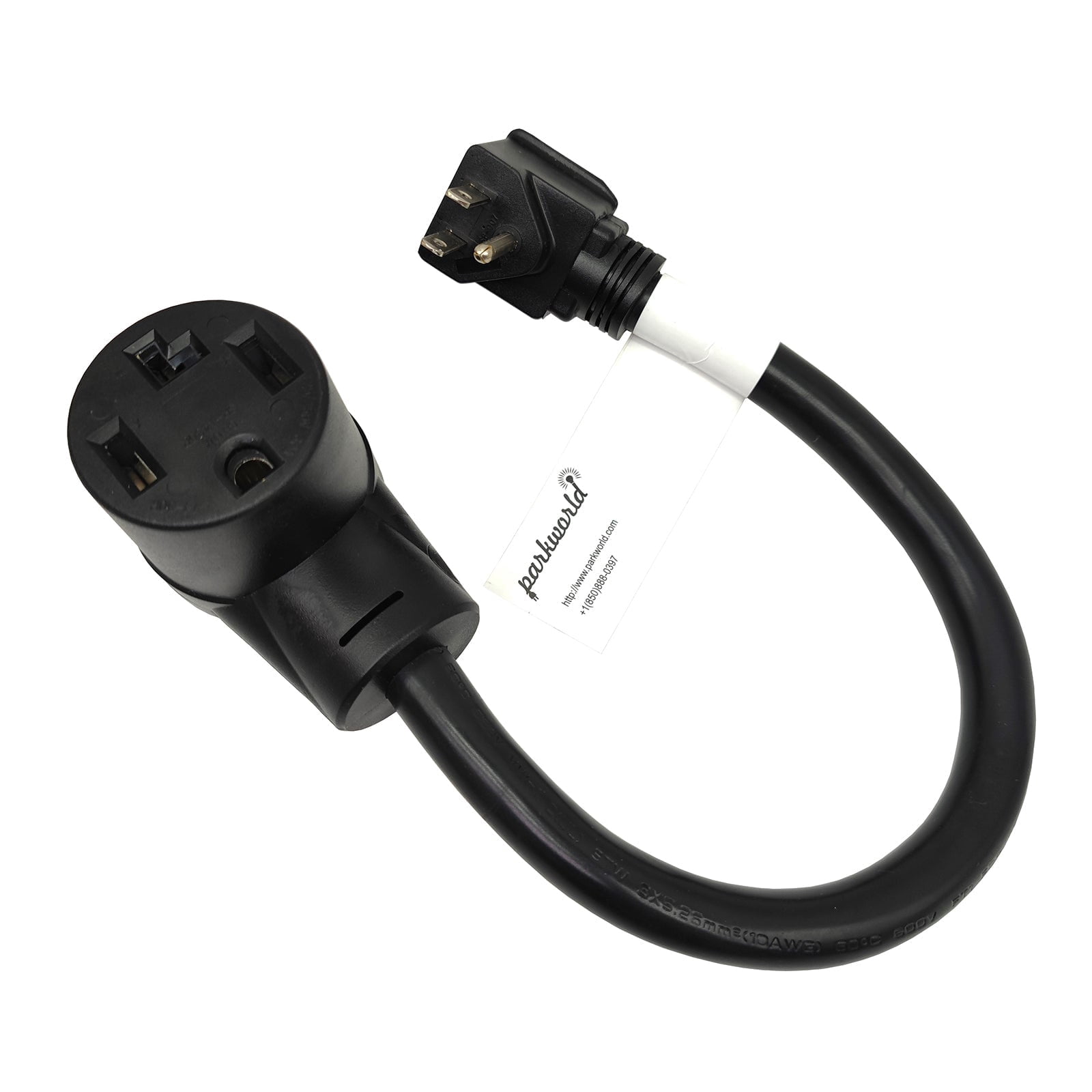 Parkworld 60615 Household Regular 5-15 Plug Male to Dryer 14-30 Receptacle 4-Prong Female Adapter Cord, ONLY OUTPUT 125V 15A