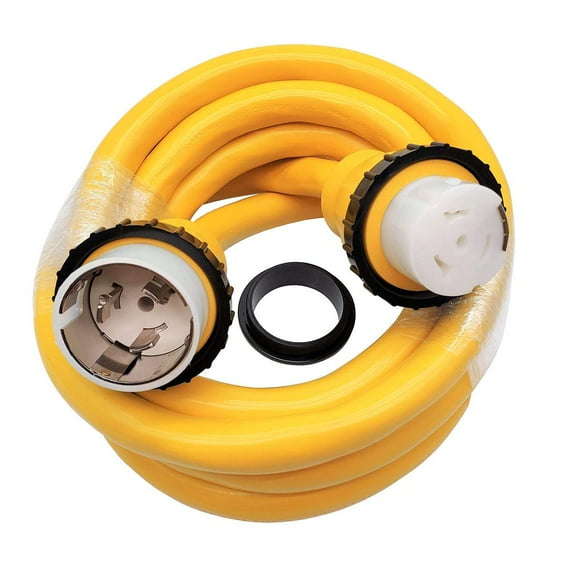 Parkworld 60929 Marine Shore Power Extension Cord 50 AMP SS2-50P to SS2-50R, Marine Shore Power Cord SS2-50 male to female 50A 125V/250V (15FT)