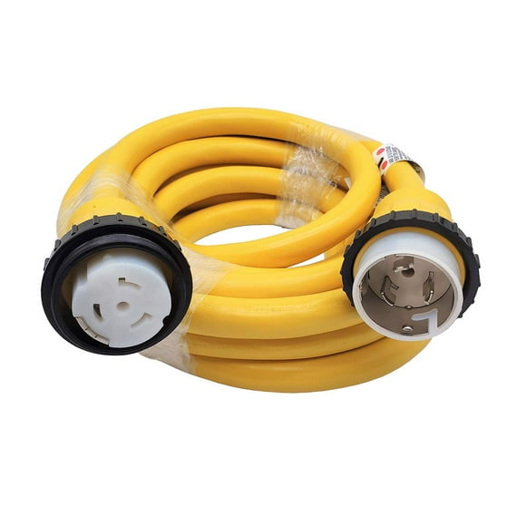 Parkworld 60936 Marine Shore Power Extension Cord 50 AMP SS2-50P to SS2-50R, Marine Shore Power Cord SS2-50 male to female 50A 125V/250V (25FT)