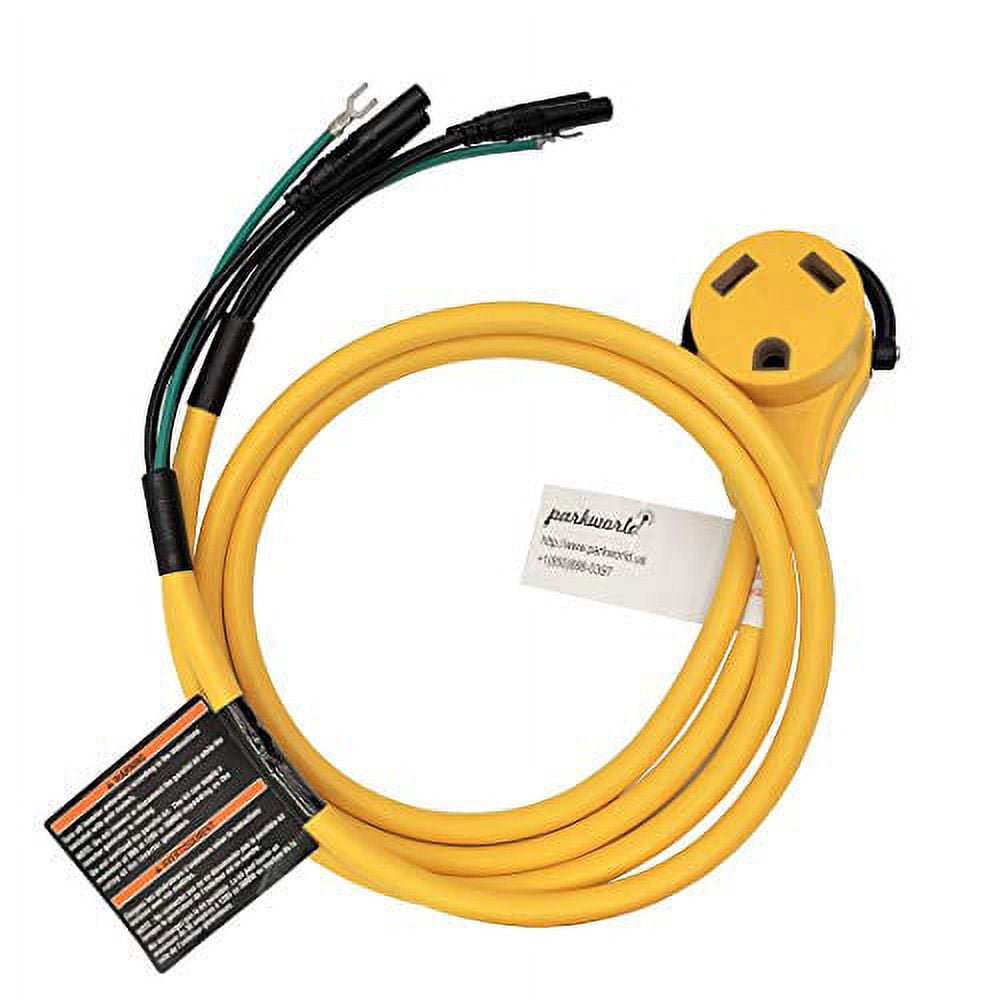Parkworld 61094Y Inverter Generator Parallel Kit Terminals with Cable to RV 30A TT-30R Female, 120V, 30A, 3FT (Yellow)